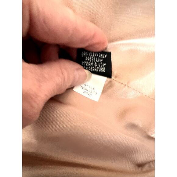 Ellen Tracy womens size 6 blazer silk geometric pattern peach/beige Girlboss - Picture 10 of 10